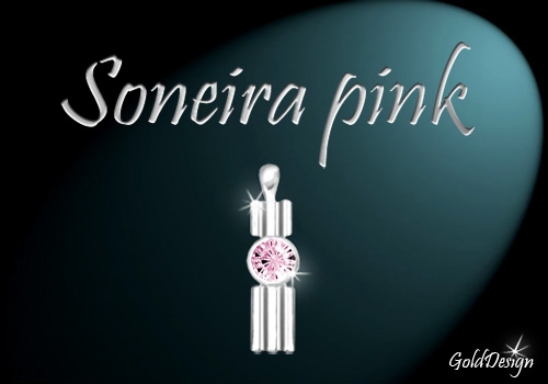 Soniera pink - přívěsek rhodium